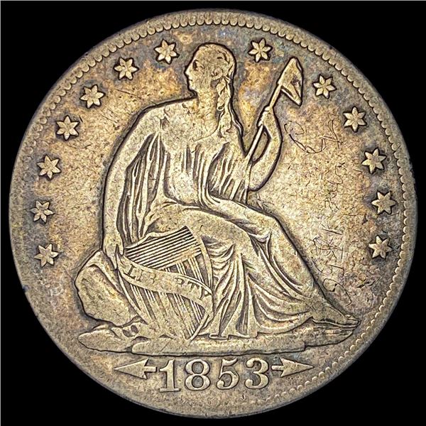 1853-O Silver Seated Liberty Half Dollar  LIGHTLY CIRCULATED