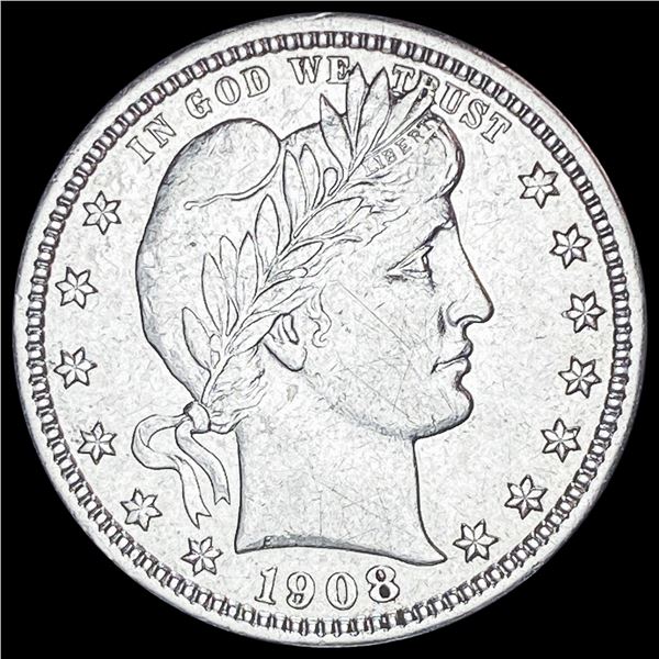 1908-D Silver Barber Quarter CLOSE UNC