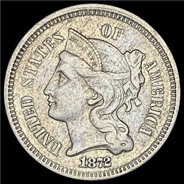 1872 Nickel Three-Cent Piece CLOSELY  UNCIRCULATED