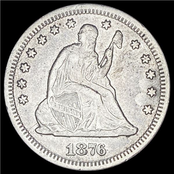 1876-CC Silver Quarter Dollar NEARLY  UNCIRCULATED