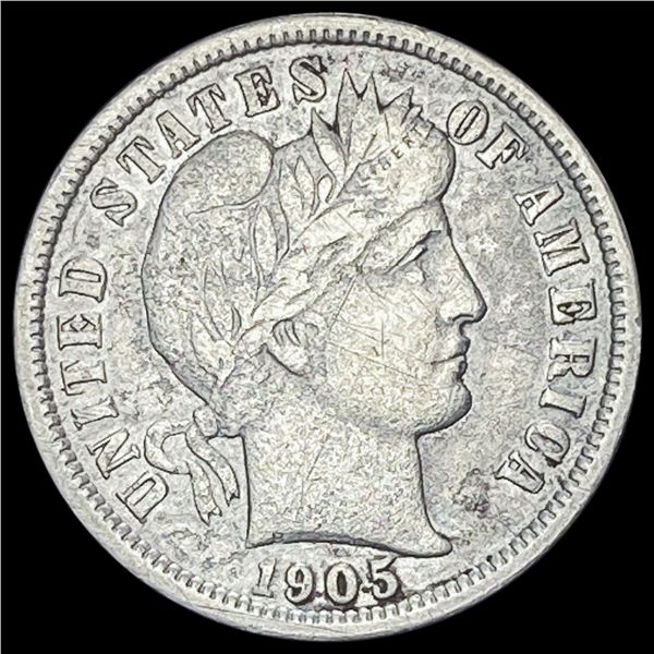 1905-O Micro O Barber Dime LIGHT CIRC