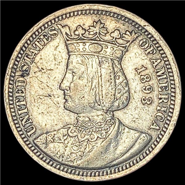 1893 Isabella Quarter Dollar CLOSE UNC