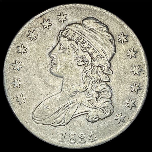 1834 Silver Capped Bust Half Dollar NEARLY  UNCIRCULATED