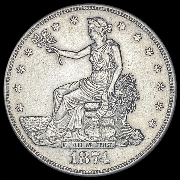 1874-S Silver Trade Dollar CLOSELY  UNCIRCULATED