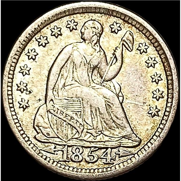 1854 Arrows Seated Liberty Half Dime CLOSELY UNCIRCULATED