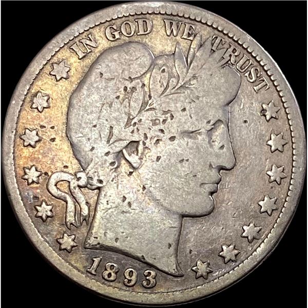 1893-S Silver Barber Half Dollar NICELY CIRCULATED