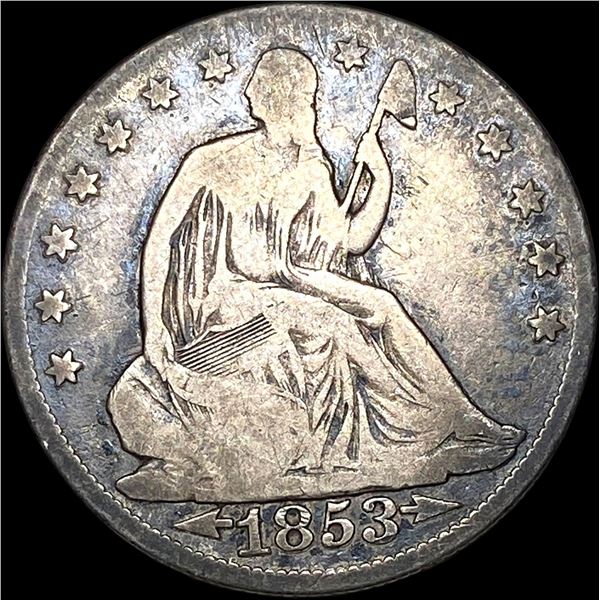 1853-O Arrows/Rays Seated Liberty Half Dollar  NICELY CIRCULATED