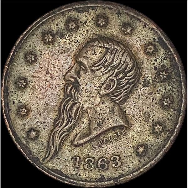 1863 Civil War Token-Lindenmueller NEARLY UNCIRCULATED