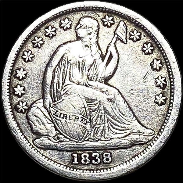 1838 Seated Liberty Dime LIGHTLY CIRCULATED