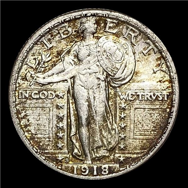 1918-S Standing Liberty Silver Quarter CHOICE AU