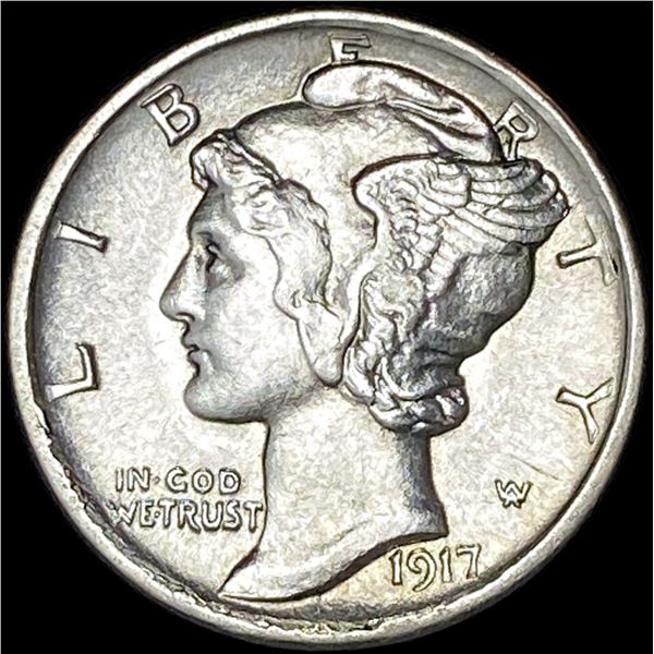1917-D Silver Mercury Dime CLOSELY UNCIRCULATED