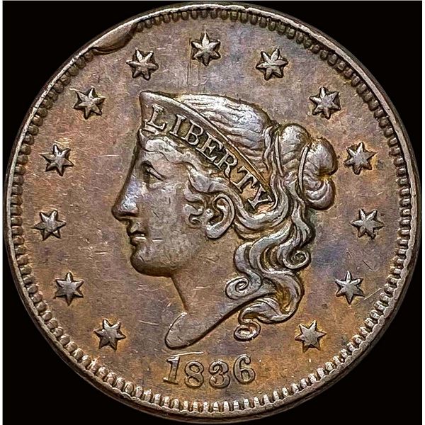 1836 Coronet Head Large Cent NEARLY  UNCIRCULATED