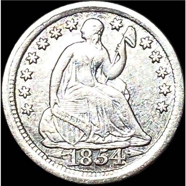 1854 Seated Liberty Half Dime NEARLY  UNCIRCULATED