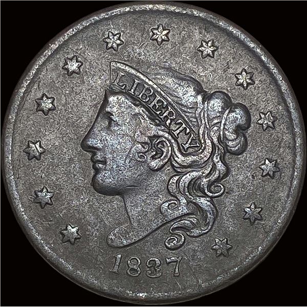1837 Coronet Head Large Cent NEARLY  UNCIRCULATED