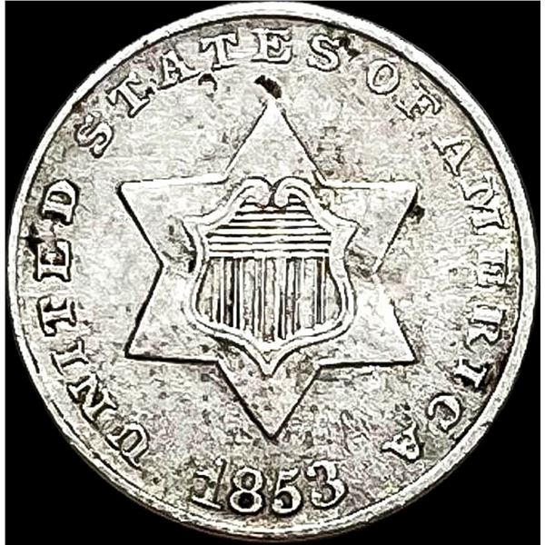 1853 Silver Three-Cent Piece CLOSELY UNCIRCULATED