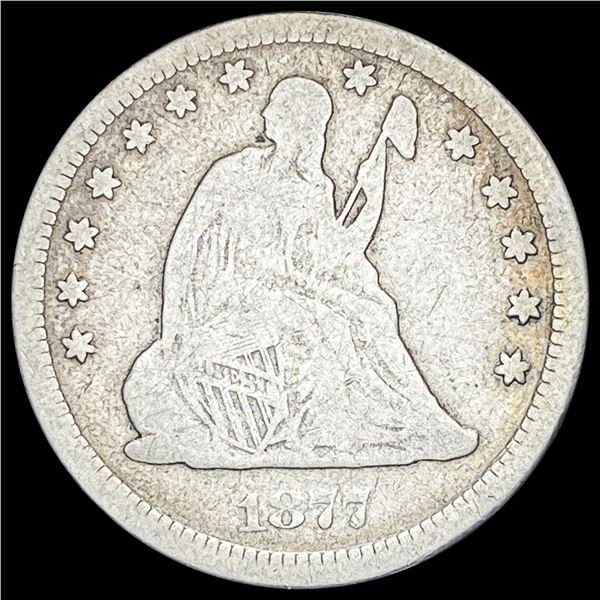1877-CC Silver Seated Liberty Quarter NICELY  CIRCULATED