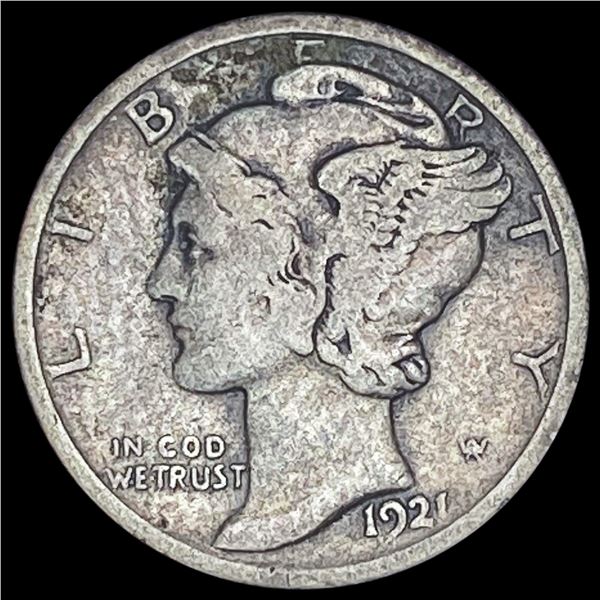 1921 Silver Mercury Dime LIGHT CIRC