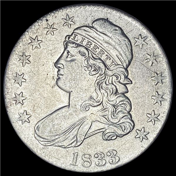1833 Capped Bust Half Dollar NEARLY  UNCIRCULATED