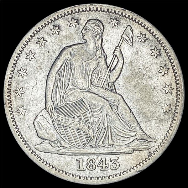 1843-O Silver Half Dollar CLOSELY  UNCIRCULATED