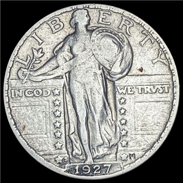 1927-S Silver Standing Liberty Quarter  LIGHTLY CIRCULATED