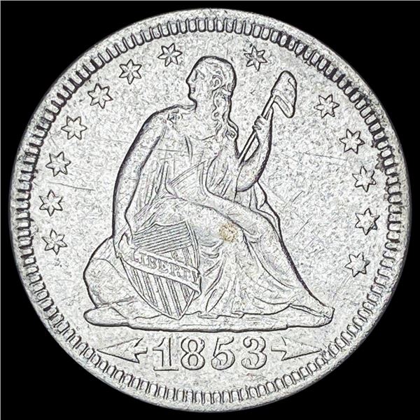 1853 Arrows Seated Liberty Quarter CLOSELY  UNCIRCULATED