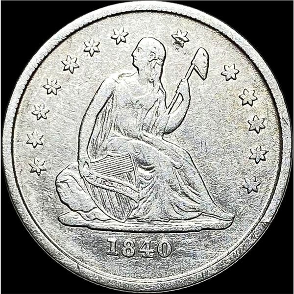 1840-O Silver Seated Liberty Quarter LIGHTLY CIRCULATED
