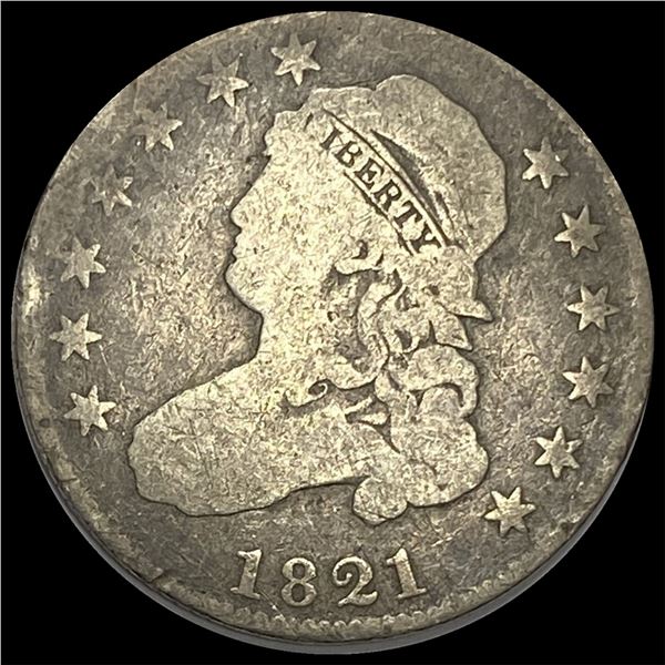 1821 Capped Bust Silver Quarter NICELY CIRCULATED