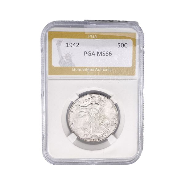1942 Walking Liberty Half Dollar PGA MS66