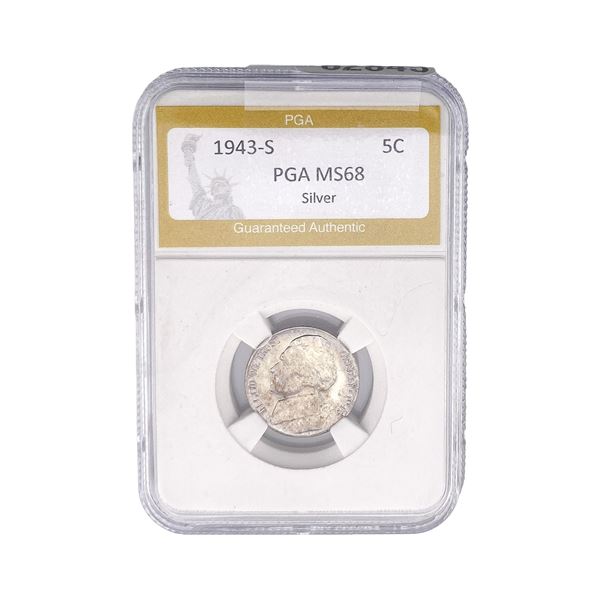 1943-S Jefferson Nickel PGA MS68 Silver