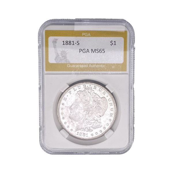1881-S Morgan Silver Dollar PGA MS65