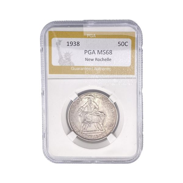 1938 New Rochelle Half Dollar PGA MS68