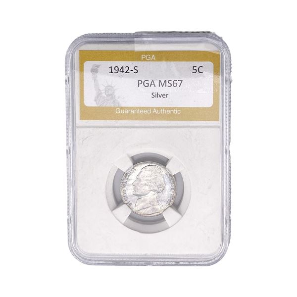 1942-S Jefferson Nickel PGA MS67 Silver
