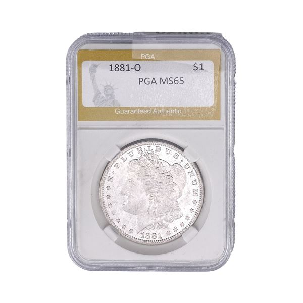 1881-O Morgan Silver Dollar PGA MS65