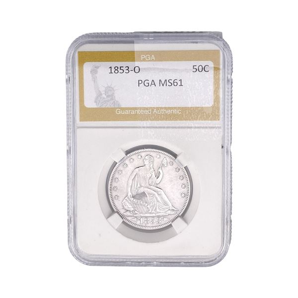 1853-O Seated Liberty Half Dollar PGA MS61
