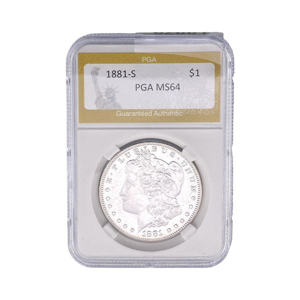 1881-S Morgan Silver Dollar PGA MS64
