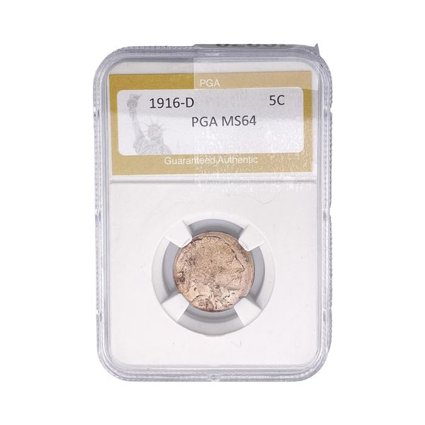 1916-D Buffalo Nickel PGA MS64