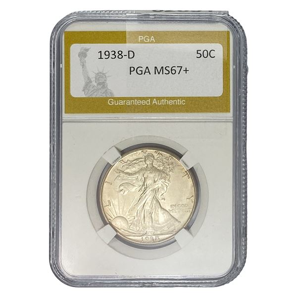 1938-D Walking Liberty Half Dollar PGA MS67+
