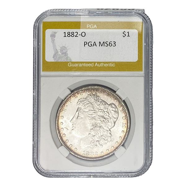 1882-O Morgan Silver Dollar PGA MS63