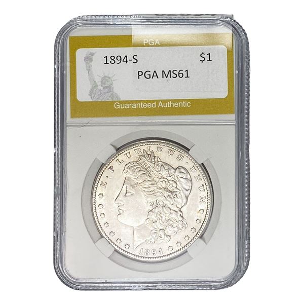 1894-S Morgan Silver Dollar PGA MS61