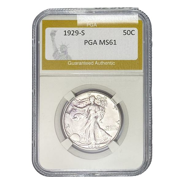1929-S Walking Liberty Half Dollar PGA MS61