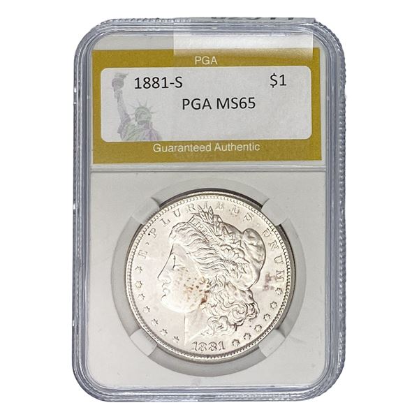 1881-S Morgan Silver Dollar PGA MS65