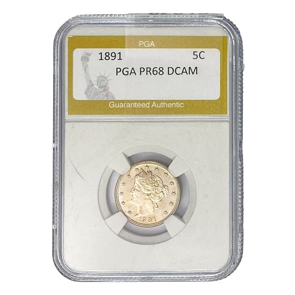1891 Liberty Victory Nickel PGA PR68 DCAM