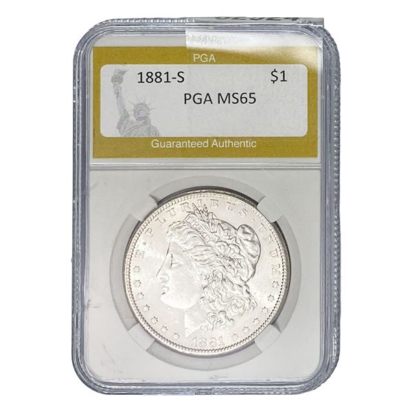 1881-S Morgan Silver Dollar PGA MS65