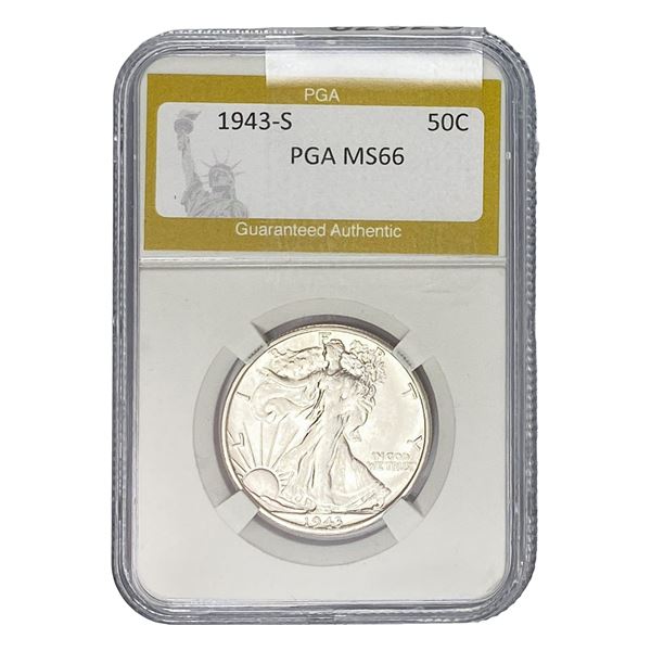 1943-S Walking Liberty Half Dollar PGA MS66