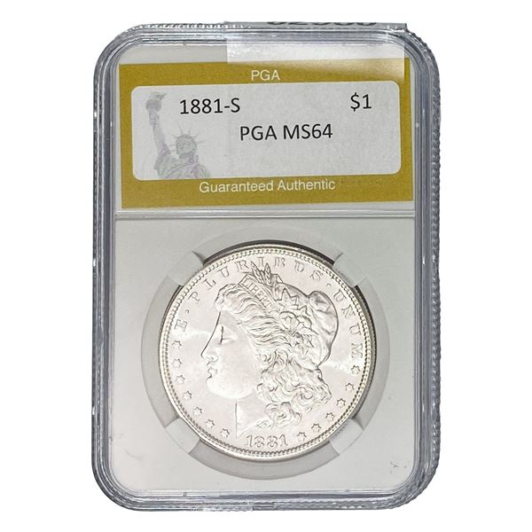 1881-S Morgan Silver Dollar PGA MS64