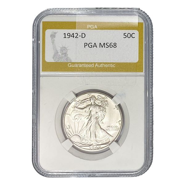 1942-D Walking Liberty Half Dollar PGA MS68