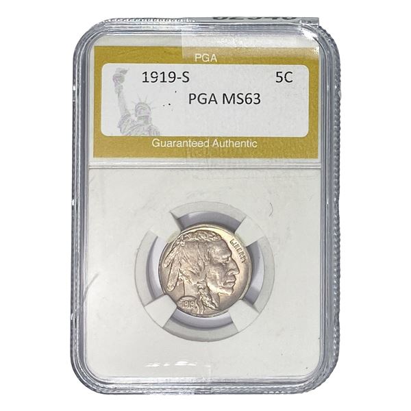 1919-S Buffalo Nickel PGA MS63