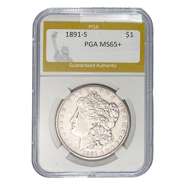 1891-S Morgan Silver Dollar PGA MS65+