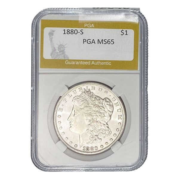 1880-S Morgan Silver Dollar PGA MS65