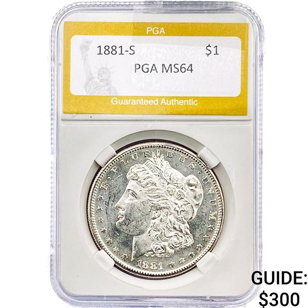1881-S Morgan Silver Dollar PGA MS64